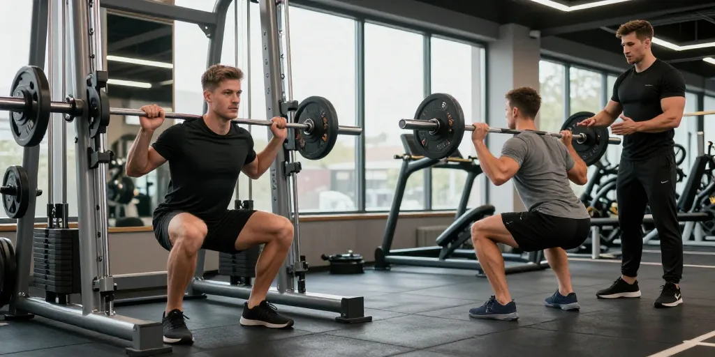 squat barre guidee